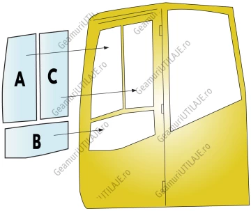 Geam utilaj Atlas / Parbriz utilaj Atlas 1204  1304  1404  1504  1604  1704  1804