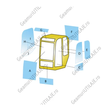 Geam utilaj Caterpillar / Parbriz utilaj Caterpillar 301.6 - 301.8 - 302.5C