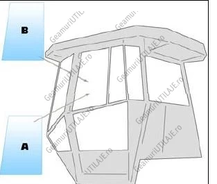 Geam utilaj Dynapac / Parbriz utilaj Dynapac CA362D