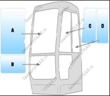 Geam utilaj Hyundai/ Parbriz Hundai ROBEX 130 - 450-3