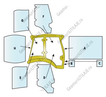 Geam utilaj JCB / Parbriz utilaj JCB 3CX PROJECT 21