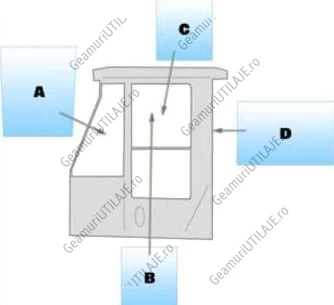 Geam utilaj JCB / Parbriz utilaj JCB 411 - 416 - 426 - 436 - 446 - 456