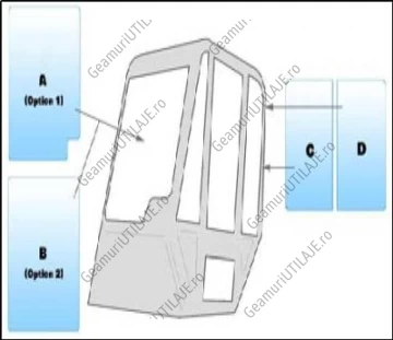 Geam utilaj  JCB / Parbriz utilaj JCB 525.58 - 525.67 - 527.58 - 527.67 - 530.112