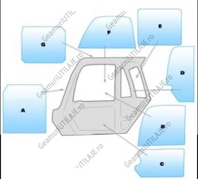 Equipment JCB window / windscreen equipment JCB 530-70 - 532-170 - 537-135 - SERIES 2 540-70