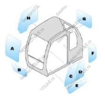 Geam utilaj/ Parbriz utilaj Samsung SE130 - 450
