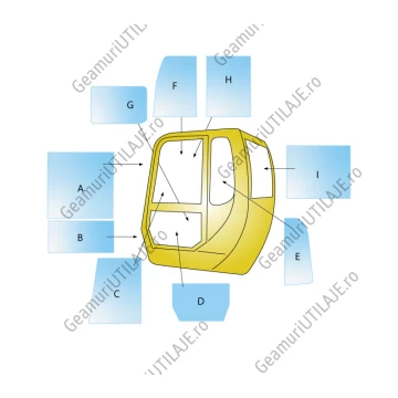 Geamuri cabina Yanmar - B17 - 50 MINI EXCAVATOR