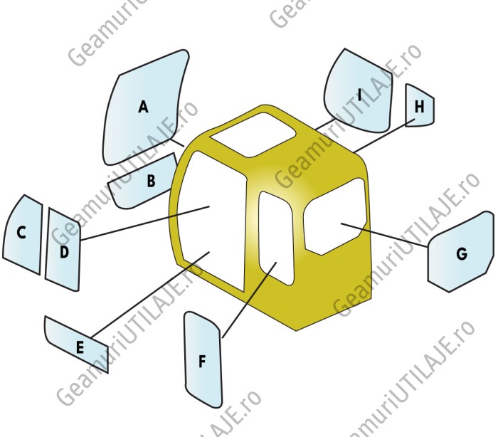 Geam utilaj Hitachi / Parbriz utilaj Hitachi ZAXIS ZX500