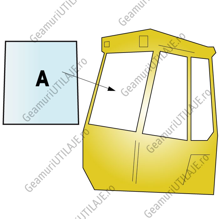 Geam utilaj / Parbriz utilaj Kramer  220 - 720
