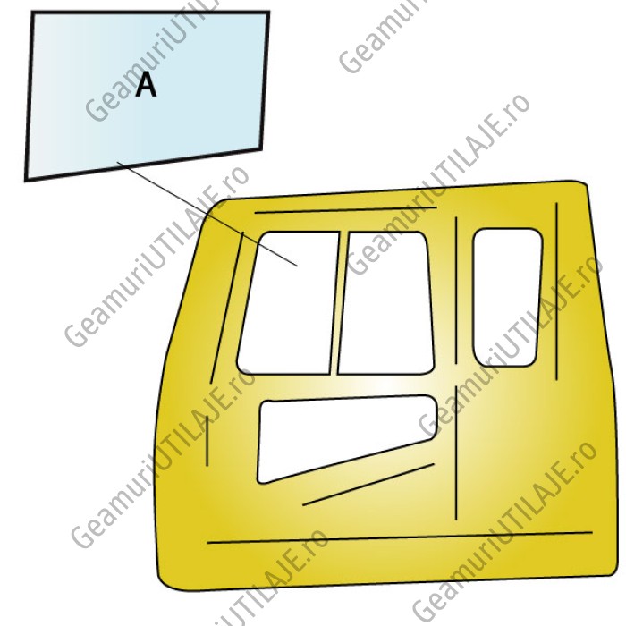 Geam utilaj Caterpillar / Parbriz utilaj Caterpillar 307C