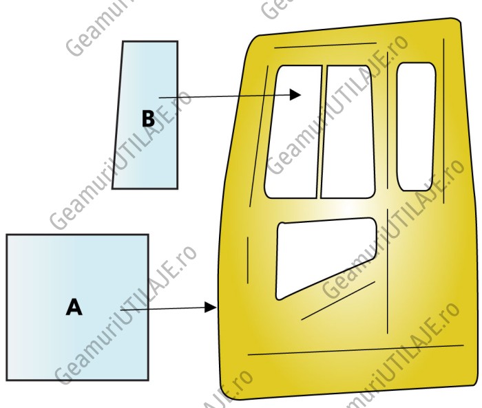Geam utilaj Caterpillar / Parbriz utilaj Caterpillar 312M - 315M - 318M - 320M