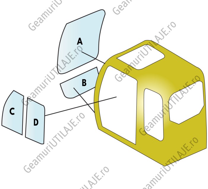 Geam utilaj/ Parbriz utilaj JCB JS XO CAB (SUMITOMO)
