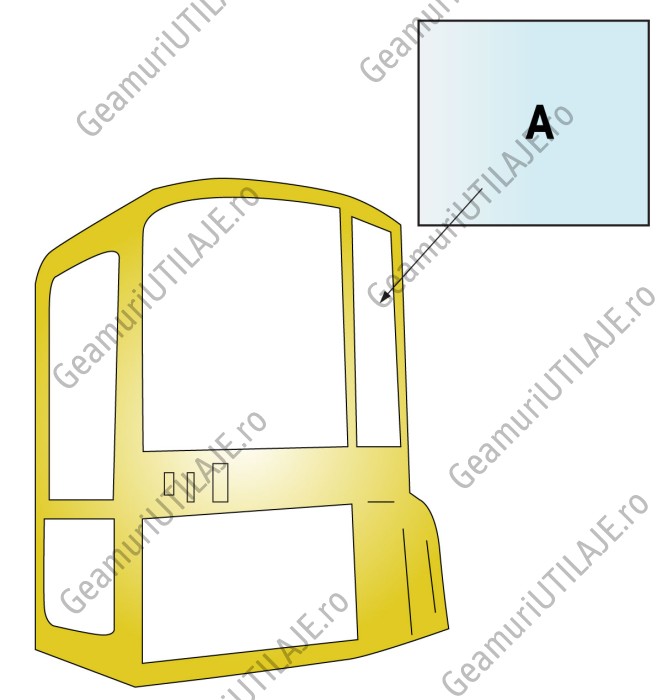 Geamuri cabinaGeam utilaj / Parbriz utilaj Kobelco SK 16 - 17 MSR