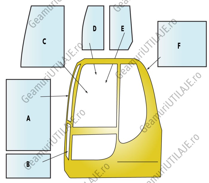 Geam utilaj / Parbriz utilaj Komatsu PW410