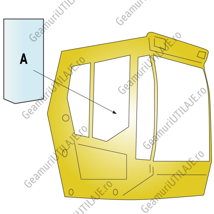 Geam utilaj Bobcat / Parbriz utilaj Bobcat T864