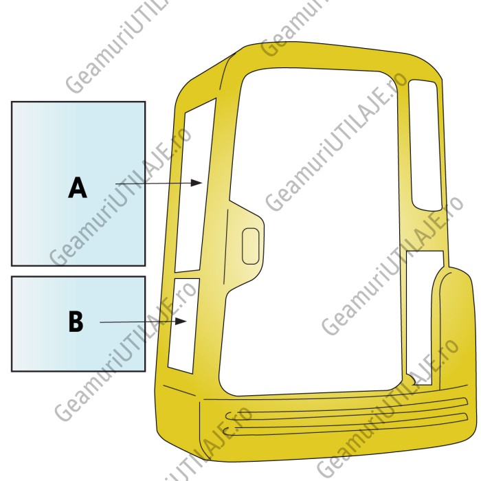 Geamuri cabina Yanmar  VIO 10- 55 MINI EXCAVATOR