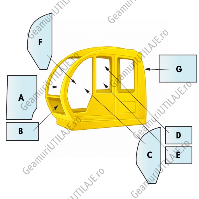 Geam utilaj/ Parbriz utilaj Samsung SE130 - 450-1