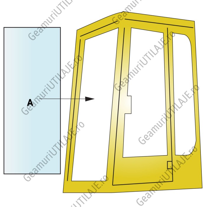 Geam utilaj/ Parbriz utilaj Poclain CK EXCAVATOR